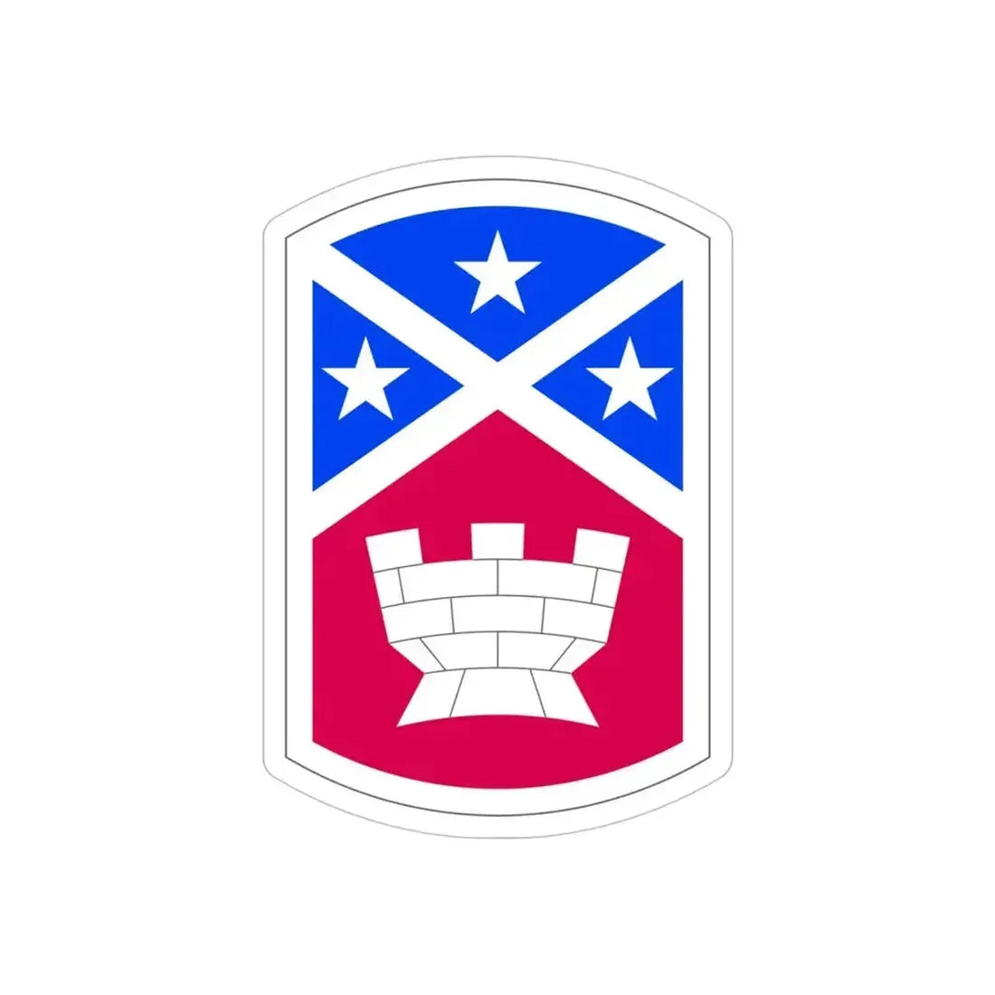 194th Engineer Brigade (U.S. Army) REVERSE PRINT Transparent Die-Cut STICKER 4 Inch Die-Cut Transparent - The Sticker Space