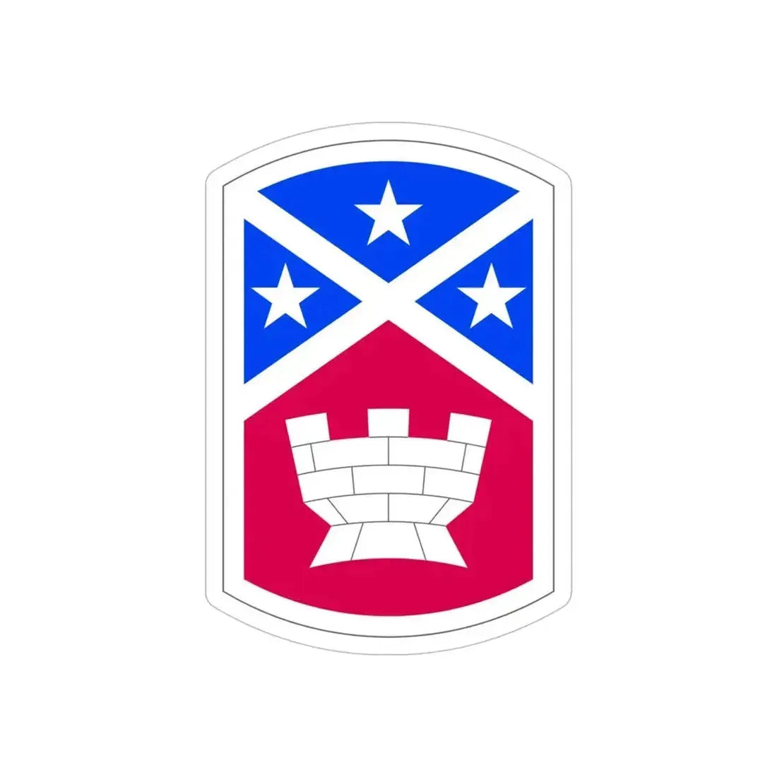 194th Engineer Brigade (U.S. Army) REVERSE PRINT Transparent Die-Cut STICKER 5 Inch Die-Cut Transparent - The Sticker Space