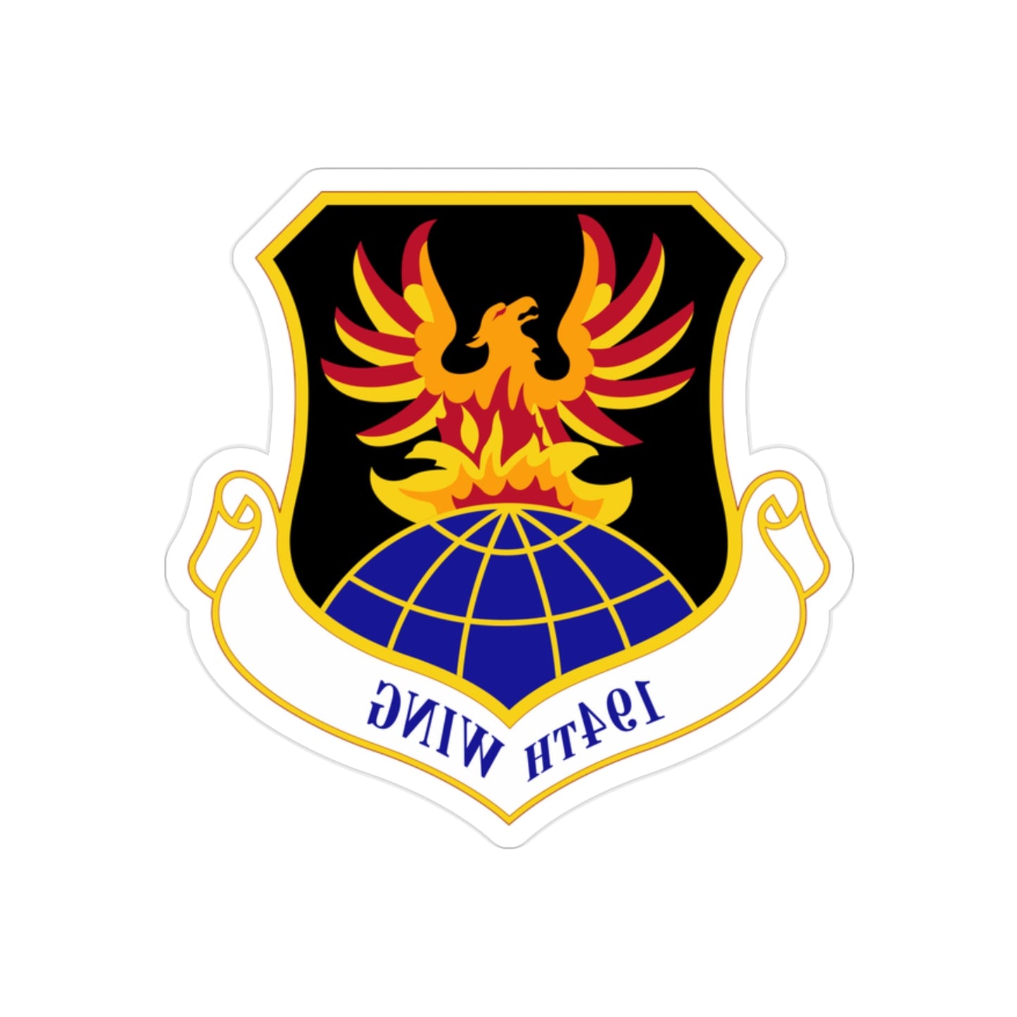 194th Wing (U.S. Air Force) REVERSE PRINT Transparent STICKER-2" × 2"-The Sticker Space