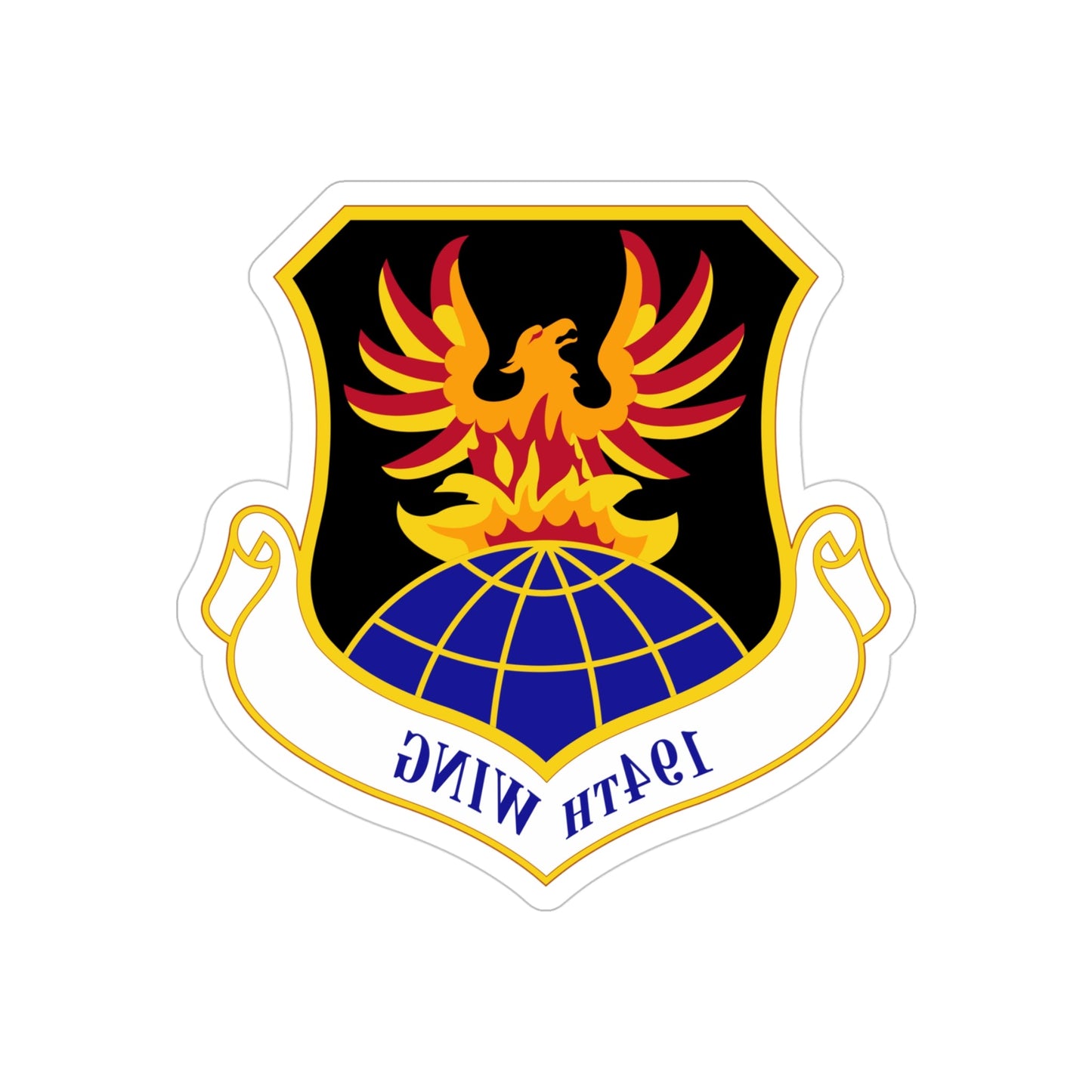 194th Wing (U.S. Air Force) REVERSE PRINT Transparent STICKER-4" × 4"-The Sticker Space