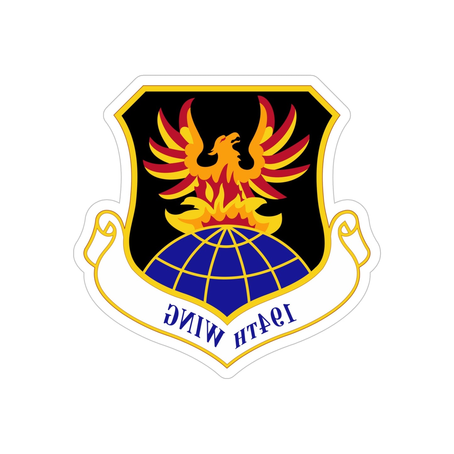 194th Wing (U.S. Air Force) REVERSE PRINT Transparent STICKER-5" × 5"-The Sticker Space