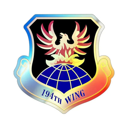 194th Wing (U.S. Air Force) Holographic STICKER Die-Cut Vinyl Decal 5 Inch Holographic - The Sticker Space