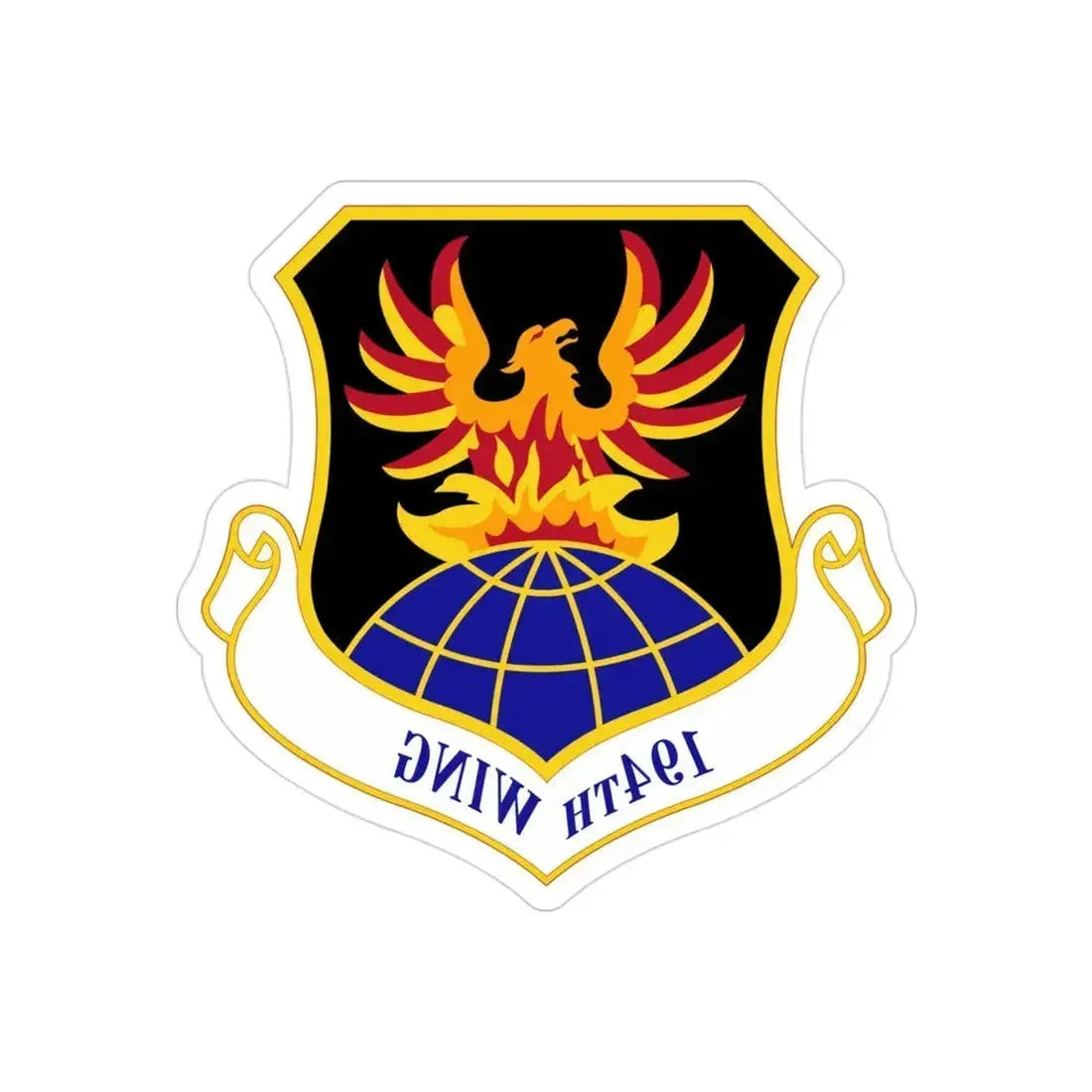 194th Wing (U.S. Air Force) REVERSE PRINT Transparent Die-Cut STICKER 3 Inch Die-Cut Transparent - The Sticker Space