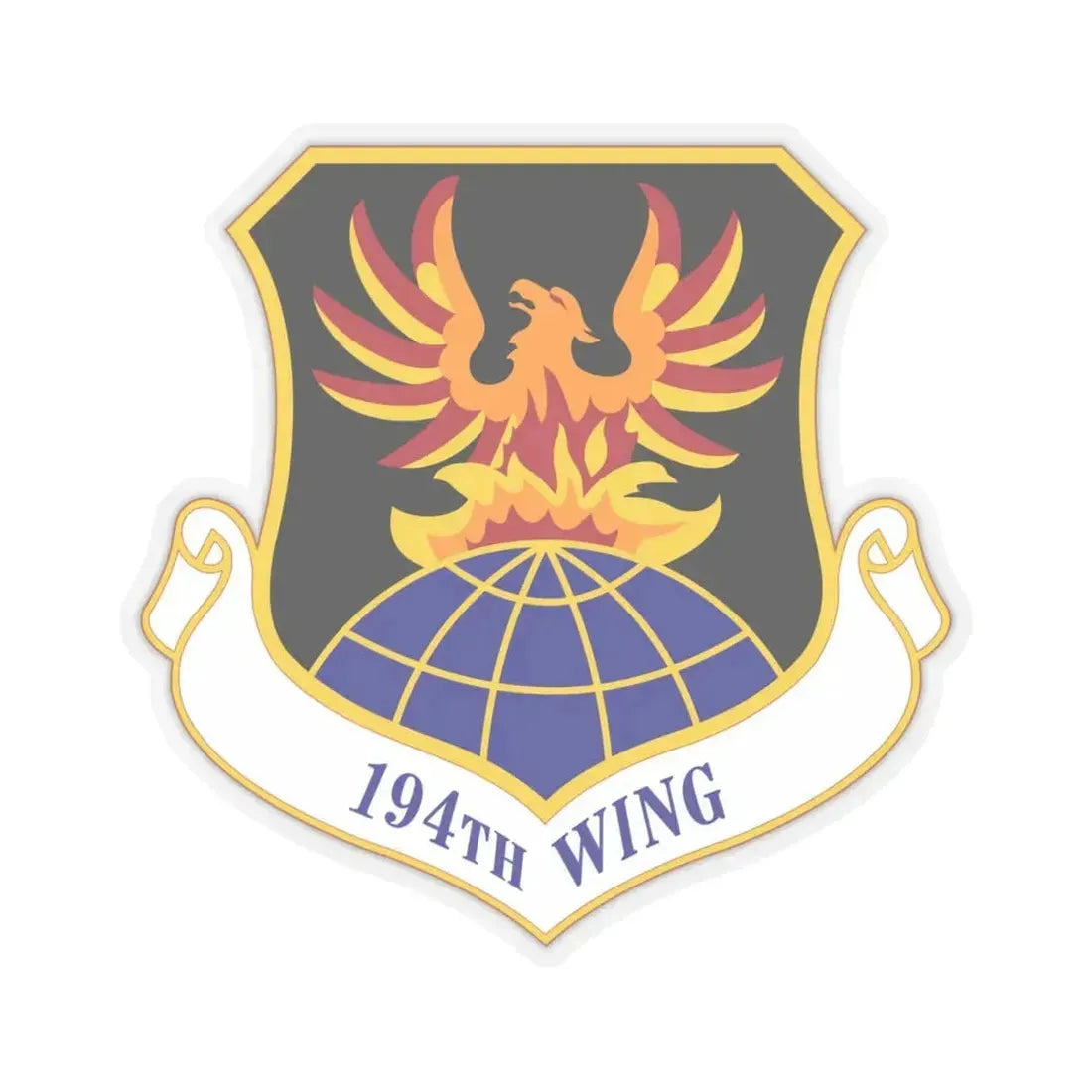 194th Wing (U.S. Air Force) STICKER Vinyl Kiss-Cut Decal 4 Inch Transparent - The Sticker Space
