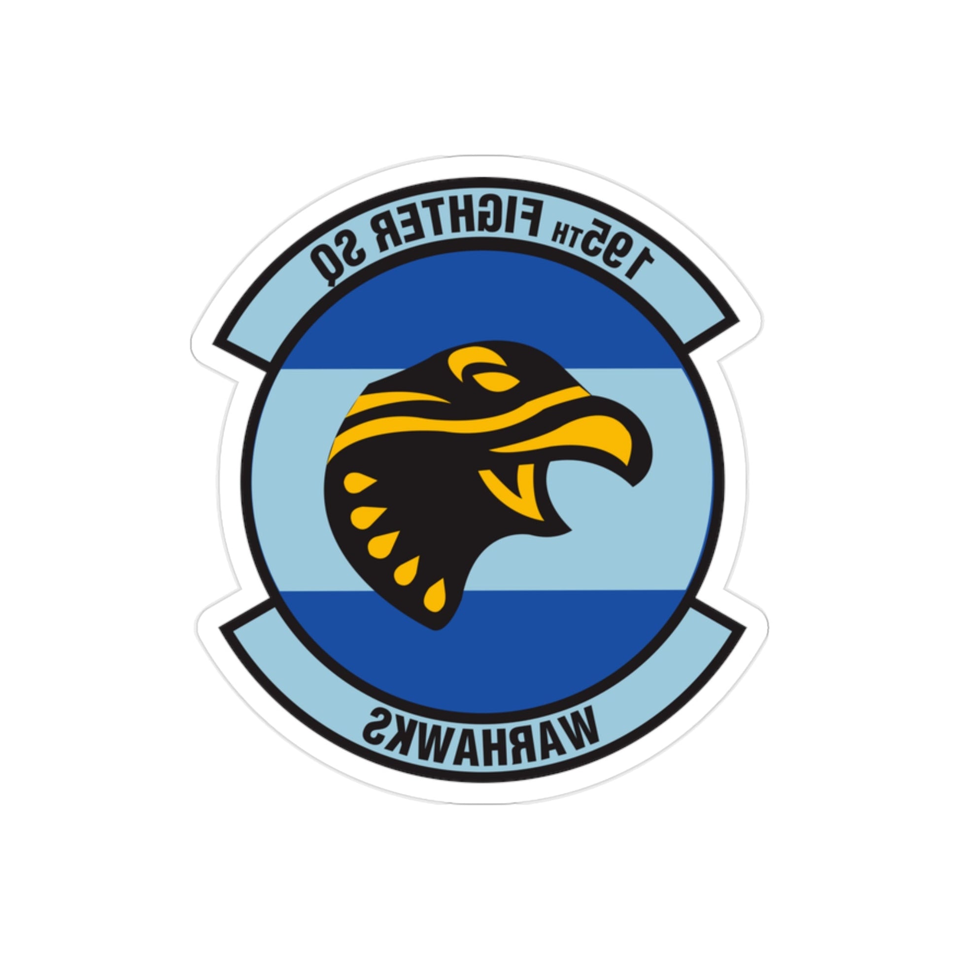 195 Fighter Squadron (U.S. Air Force) REVERSE PRINT Transparent STICKER-2" × 2"-The Sticker Space