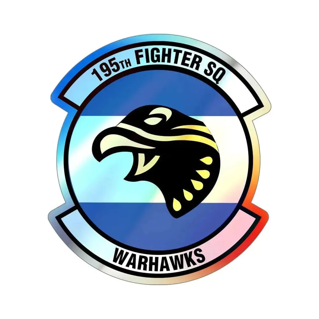 195 Fighter Squadron (U.S. Air Force) Holographic STICKER Die-Cut Vinyl Decal 6 Inch Holographic - The Sticker Space