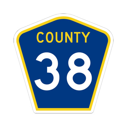 County 38 MN (Minnesota) (Road Sign) STICKER Vinyl Kiss-Cut Decal