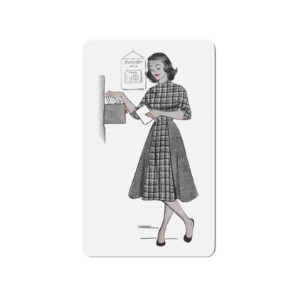 1951 illustration 1 For a dress pattern article in Woman magazine (Magazine Illustration) Refrigerator Magnet-2" x 2"-The Sticker Space