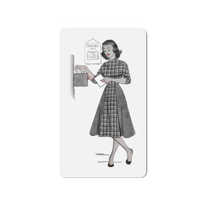 1951 illustration 1 For a dress pattern article in Woman magazine (Magazine Illustration) Refrigerator Magnet-3" x 3"-The Sticker Space