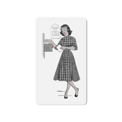 1951 illustration 1 For a dress pattern article in Woman magazine (Magazine Illustration) Refrigerator Magnet-4" x 4"-The Sticker Space