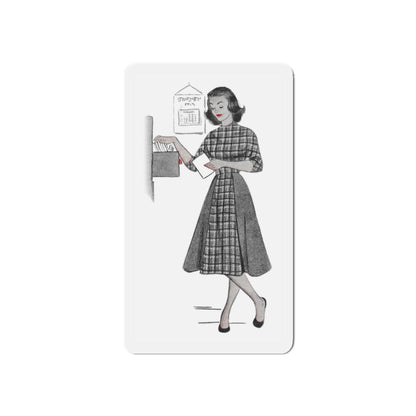 1951 illustration 1 For a dress pattern article in Woman magazine (Magazine Illustration) Refrigerator Magnet-6 × 6"-The Sticker Space