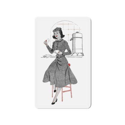 1951 illustration 2 For a dress pattern article in Woman magazine (Magazine Illustration) Refrigerator Magnet-2" x 2"-The Sticker Space