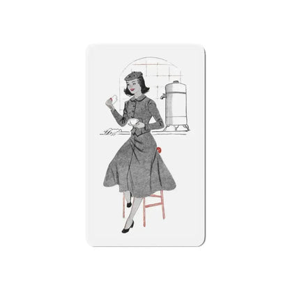 1951 illustration 2 For a dress pattern article in Woman magazine (Magazine Illustration) Refrigerator Magnet 6 Inch - The Sticker Space