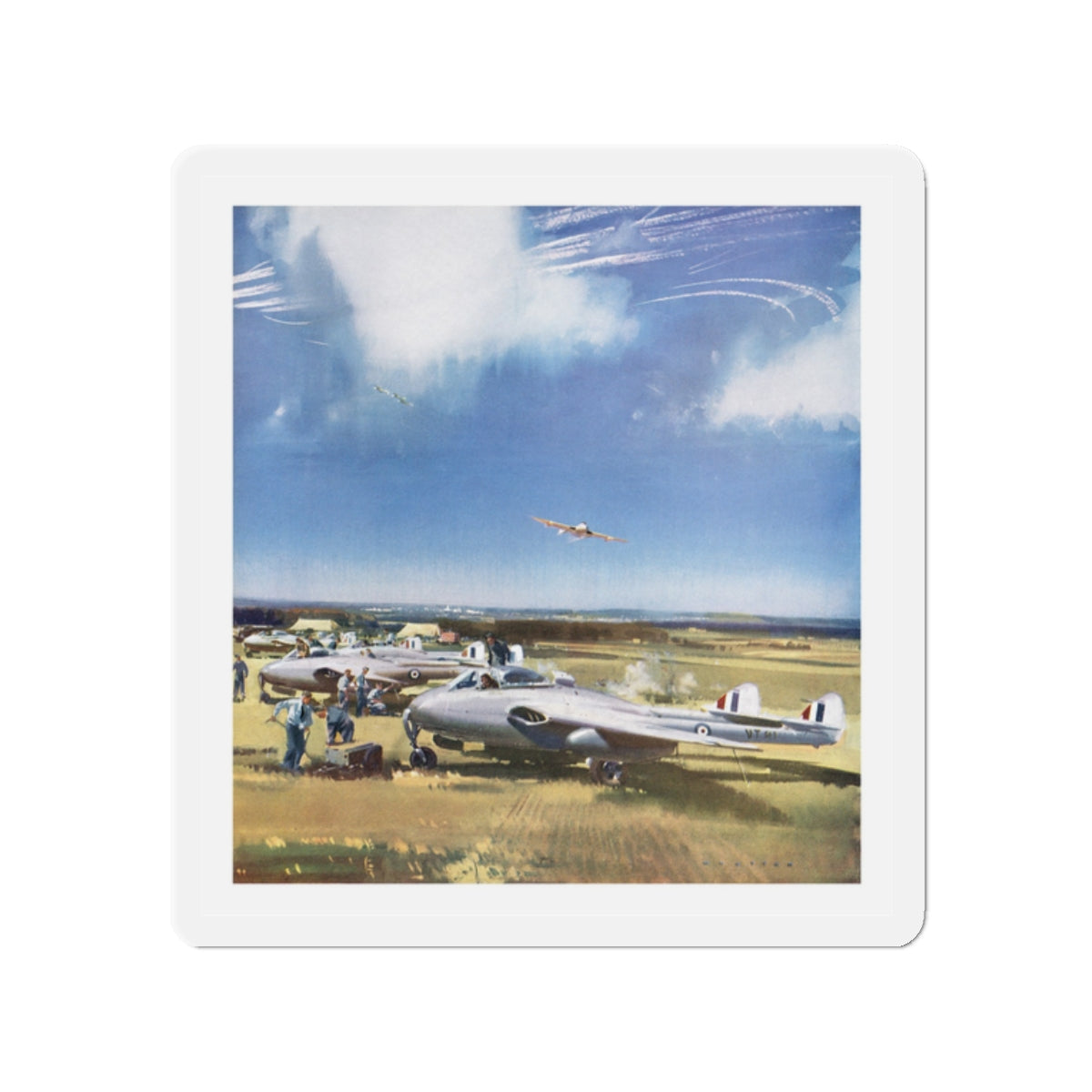 1951 illustration for an Esso aviation fuel advertisement (Magazine Illustration) Refrigerator Magnet-2" x 2"-The Sticker Space