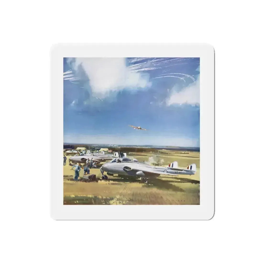 1951 illustration for an Esso aviation fuel advertisement (Magazine Illustration) Refrigerator Magnet 6 Inch Die-Cut - The Sticker Space