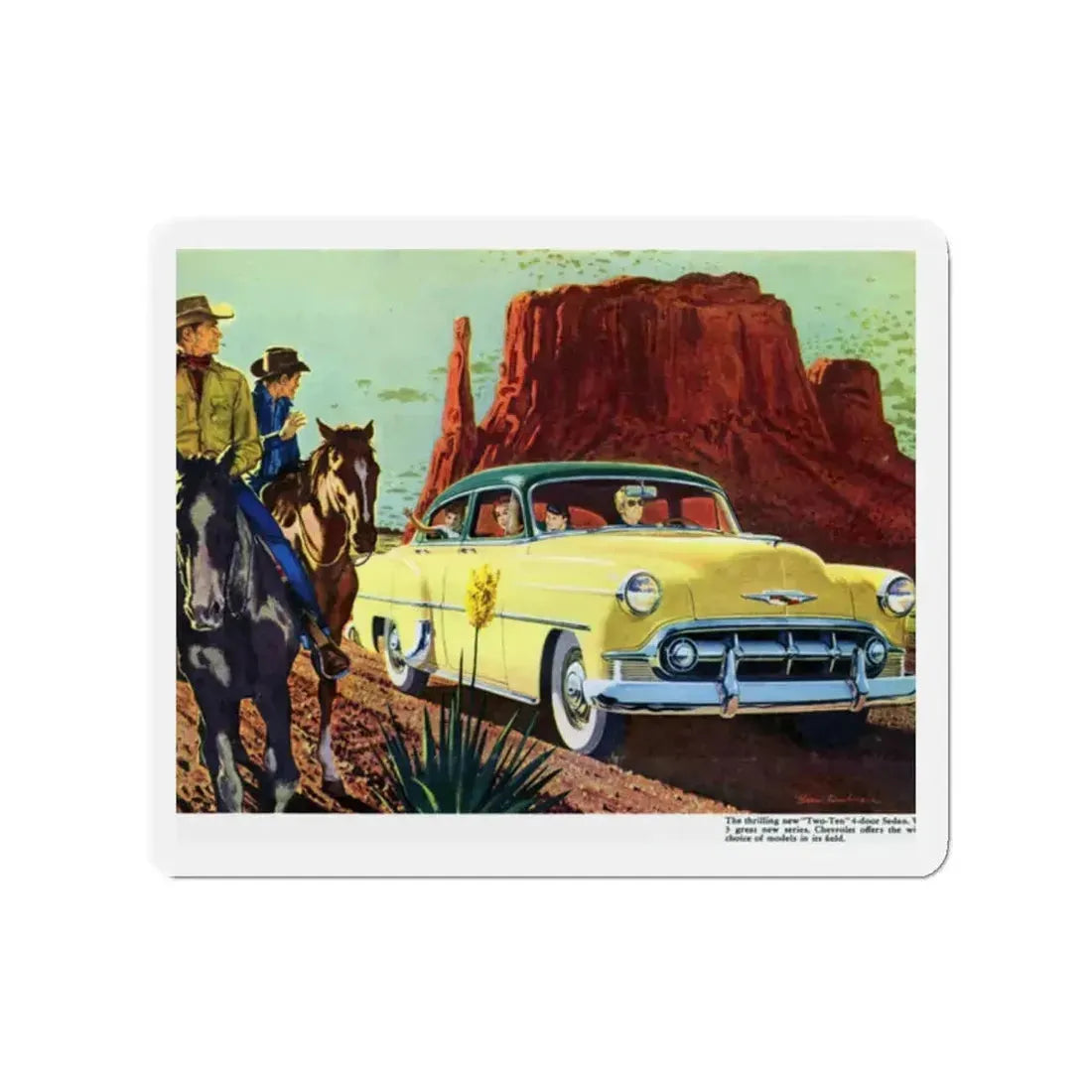 1953 Chevrolet Two-Ten (Magazine Illustration) Refrigerator Magnet 2 Inch - The Sticker Space