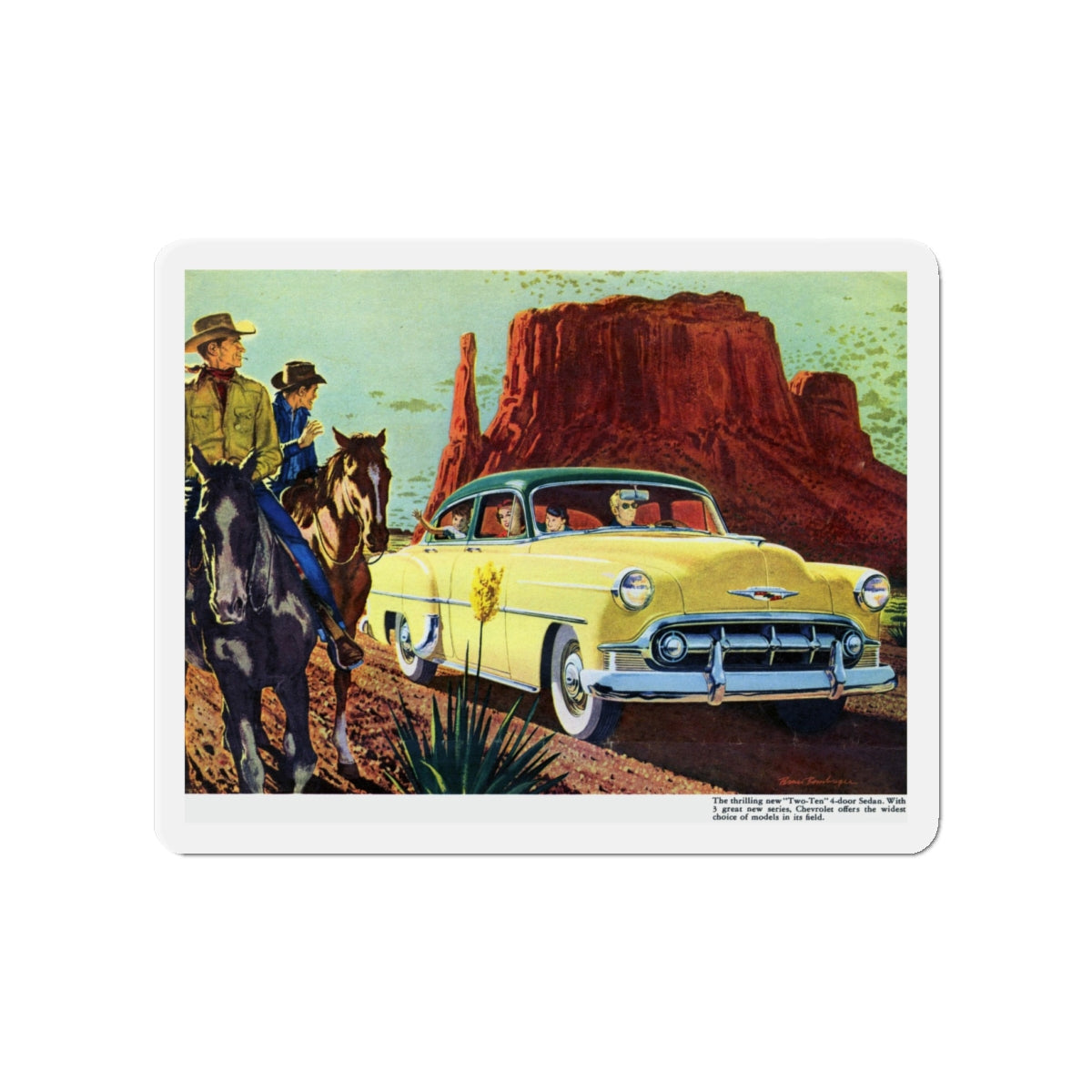 1953 Chevrolet Two-Ten (Magazine Illustration) Refrigerator Magnet-4" x 4"-The Sticker Space