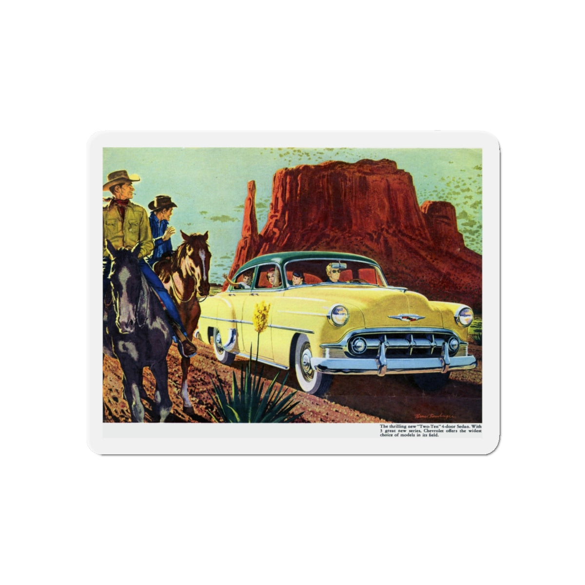 1953 Chevrolet Two-Ten (Magazine Illustration) Refrigerator Magnet-5" x 5"-The Sticker Space