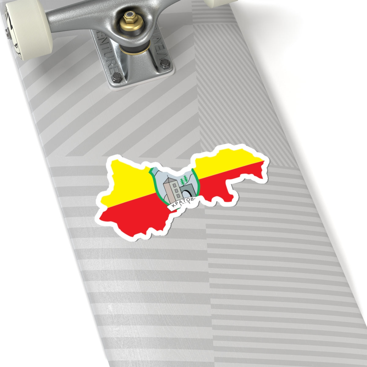 Flag map of Kratovo Municipality (North Macedonia) STICKER Vinyl Kiss-Cut Decal