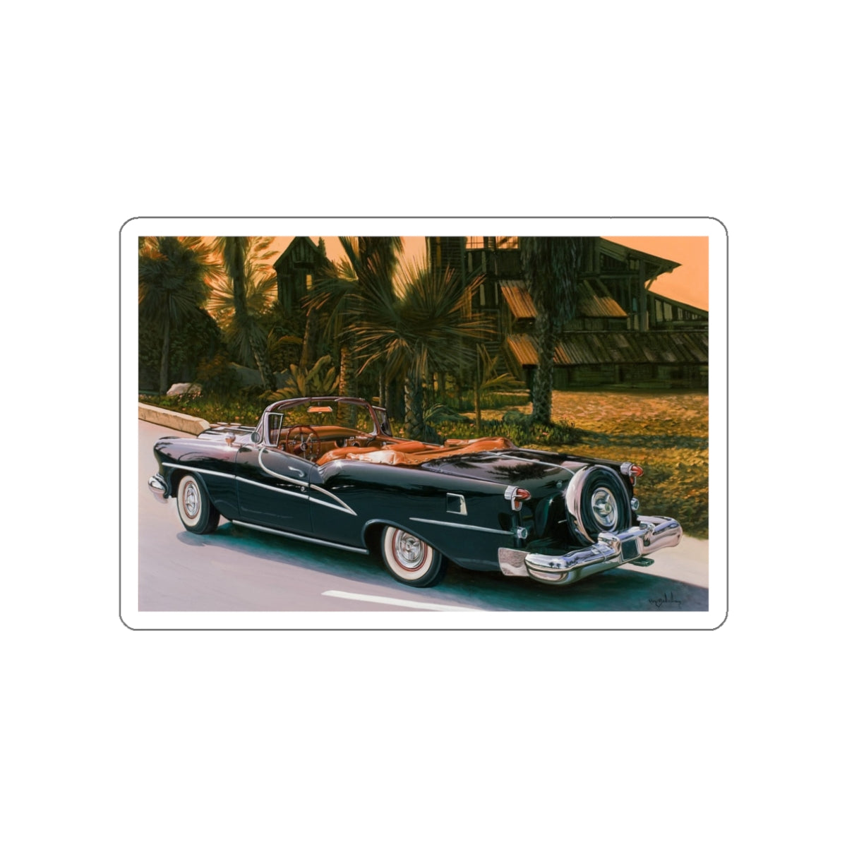 1955 Oldsmobile Starfire (Magazine Illustration) STICKER Vinyl Die-Cut Decal-White-The Sticker Space