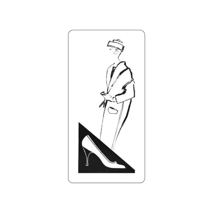 1956 fashion illustration by Alfredo Bouret (1) (Magazine Illustration) STICKER Vinyl Die-Cut Decal White Die-Cut 6 Inch - The Sticker Space