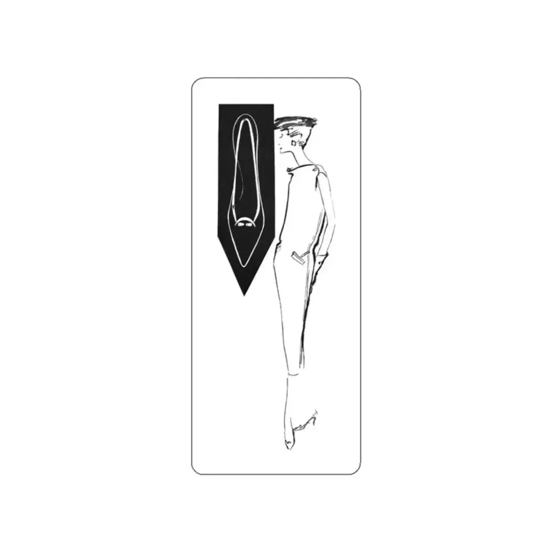 1956 fashion illustration by Alfredo Bouret (2) (Magazine Illustration) STICKER Vinyl Die-Cut Decal White Die-Cut 2 Inch - The Sticker Space