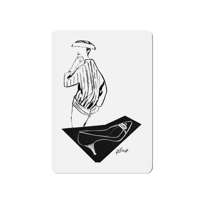 1956 fashion illustration by Alfredo Bouret (3) (Magazine Illustration) Refrigerator Magnet-5" x 5"-The Sticker Space