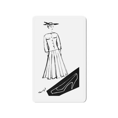 1956 fashion illustration by Alfredo Bouret (4) (Magazine Illustration) Refrigerator Magnet-3" x 3"-The Sticker Space