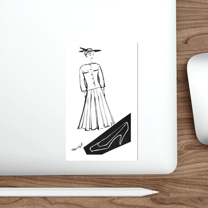 1956 fashion illustration by Alfredo Bouret (4) (Magazine Illustration) STICKER Vinyl Die-Cut Decal-The Sticker Space