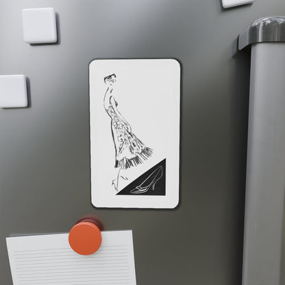 1956 fashion illustration by Alfredo Bouret (5) (Magazine Illustration) Refrigerator Magnet-The Sticker Space