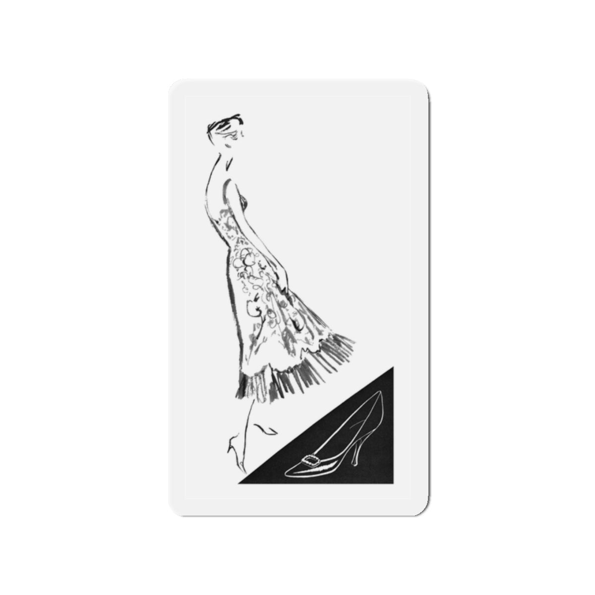 1956 fashion illustration by Alfredo Bouret (5) (Magazine Illustration) Refrigerator Magnet-2" x 2"-The Sticker Space