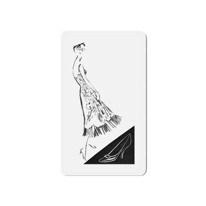 1956 fashion illustration by Alfredo Bouret (5) (Magazine Illustration) Refrigerator Magnet-3" x 3"-The Sticker Space