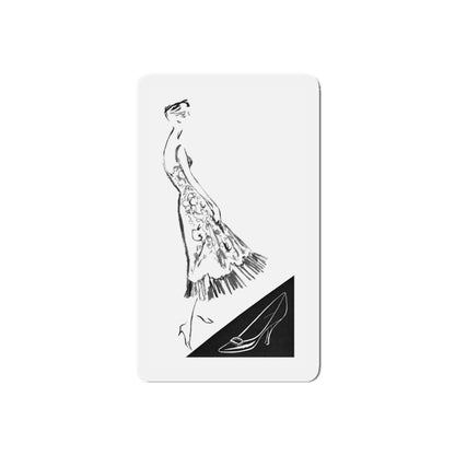 1956 fashion illustration by Alfredo Bouret (5) (Magazine Illustration) Refrigerator Magnet-5" x 5"-The Sticker Space