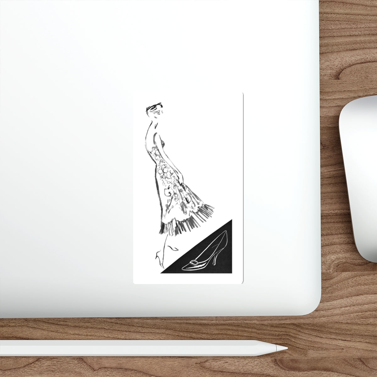 1956 fashion illustration by Alfredo Bouret (5) (Magazine Illustration) STICKER Vinyl Die-Cut Decal-The Sticker Space