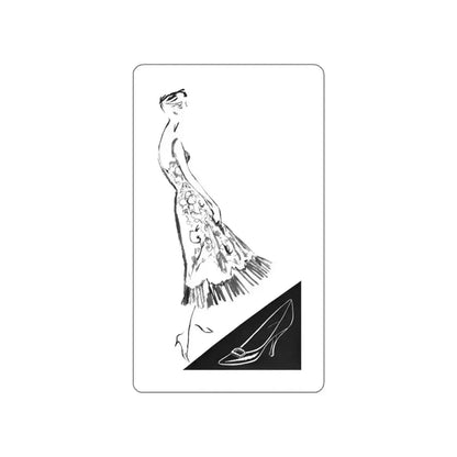 1956 fashion illustration by Alfredo Bouret (5) (Magazine Illustration) STICKER Vinyl Die-Cut Decal White Die-Cut 5 Inch - The Sticker Space