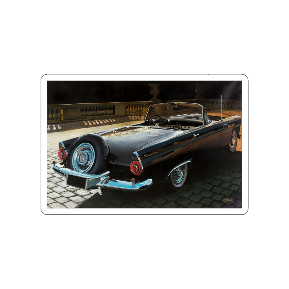 1956 Thunderbird (Magazine Illustration) STICKER Vinyl Die-Cut Decal-White-The Sticker Space