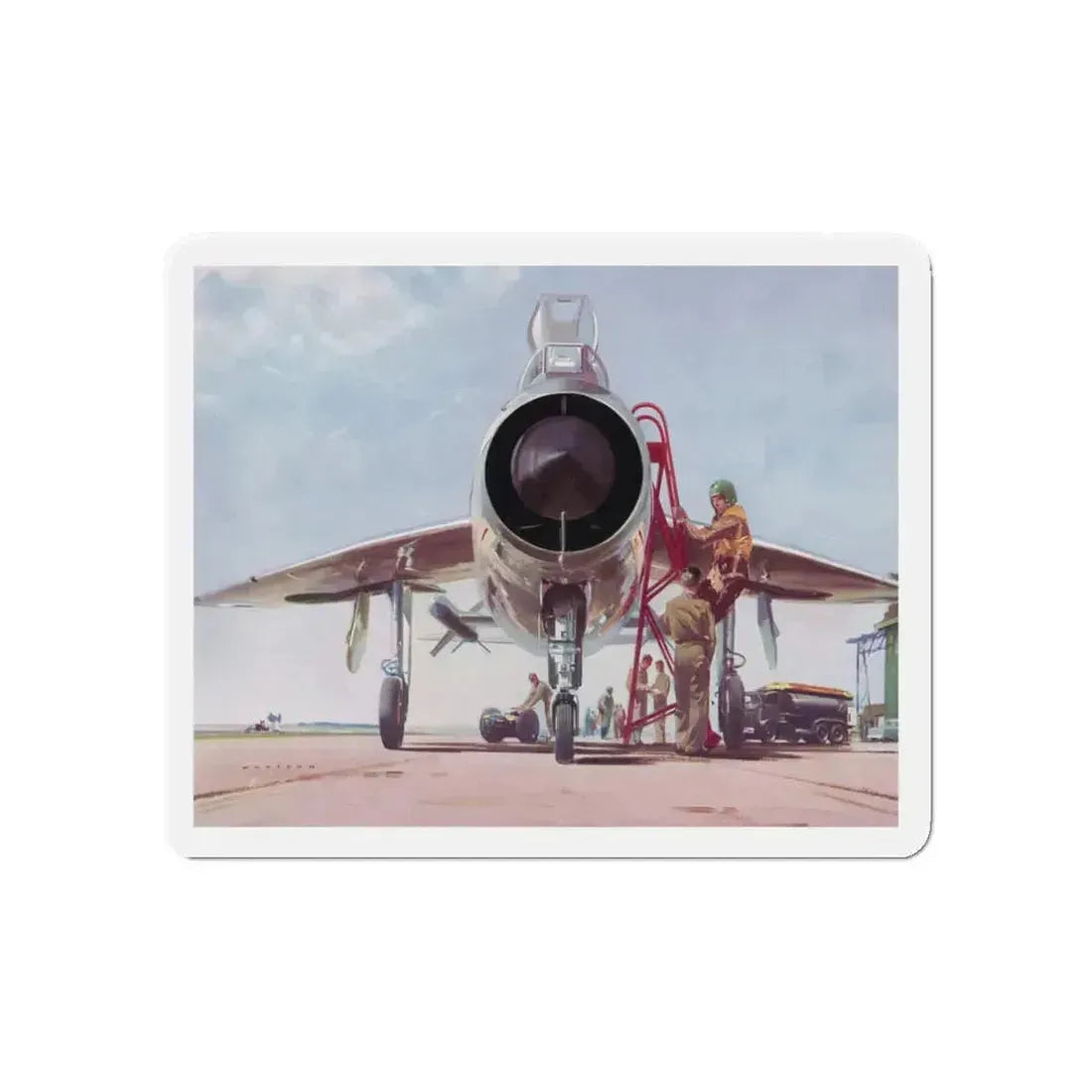 1958 illustration for the English Electric Lightning advertisement (Magazine Illustration) Refrigerator Magnet - The Sticker Space