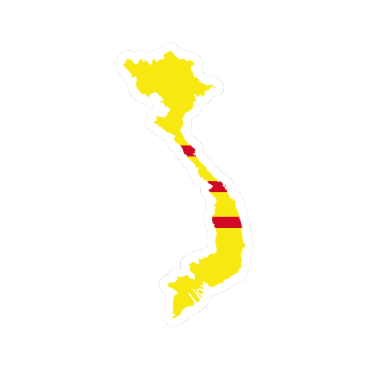 Flag map of the State of Vietnam (Vietnam) STICKER Vinyl Kiss-Cut Decal