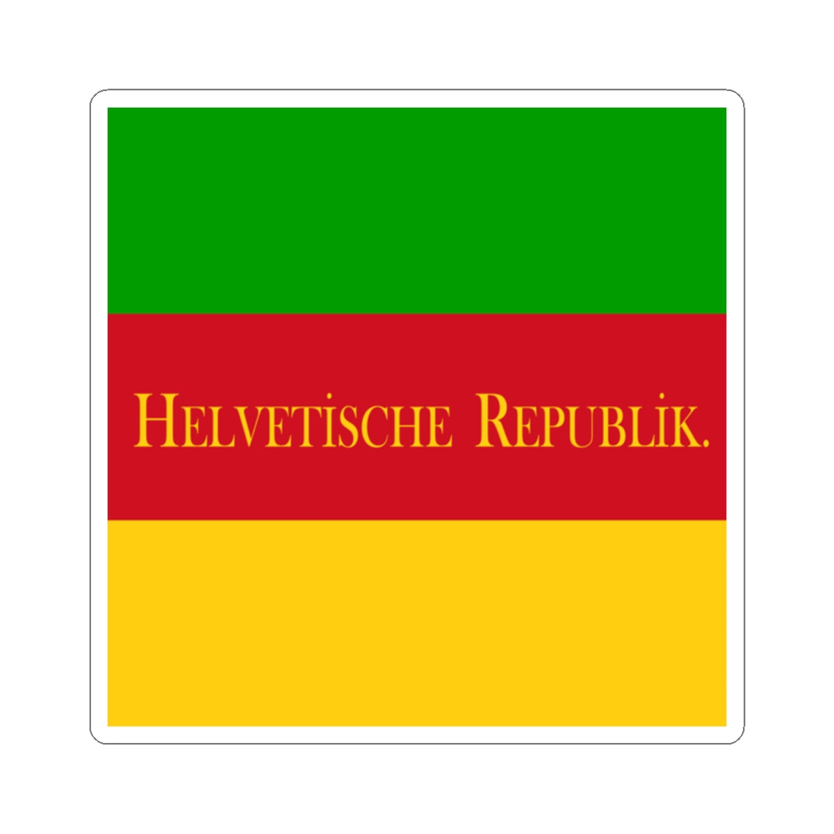 Flag of the Helvetic Republic German (Switzerland) STICKER Vinyl Kiss-Cut Decal