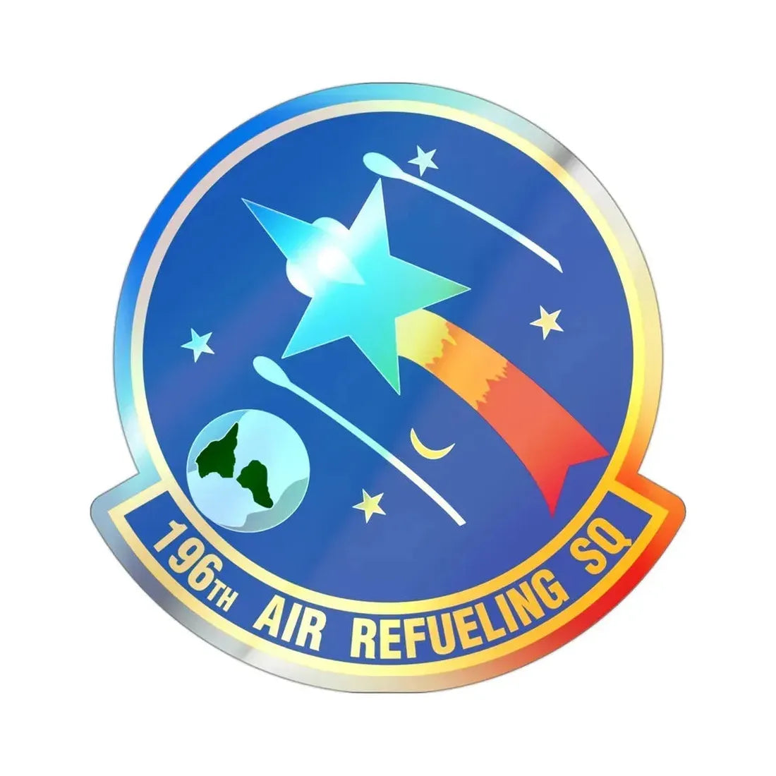 196 Air Refueling Squadron (U.S. Air Force) Holographic STICKER Die-Cut Vinyl Decal 3 Inch Holographic - The Sticker Space