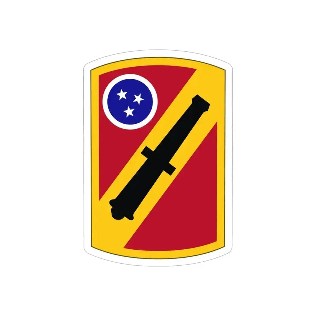 196 Field Artillery Brigade (U.S. Army) REVERSE PRINT Transparent Die-Cut STICKER 5 Inch Die-Cut Transparent - The Sticker Space