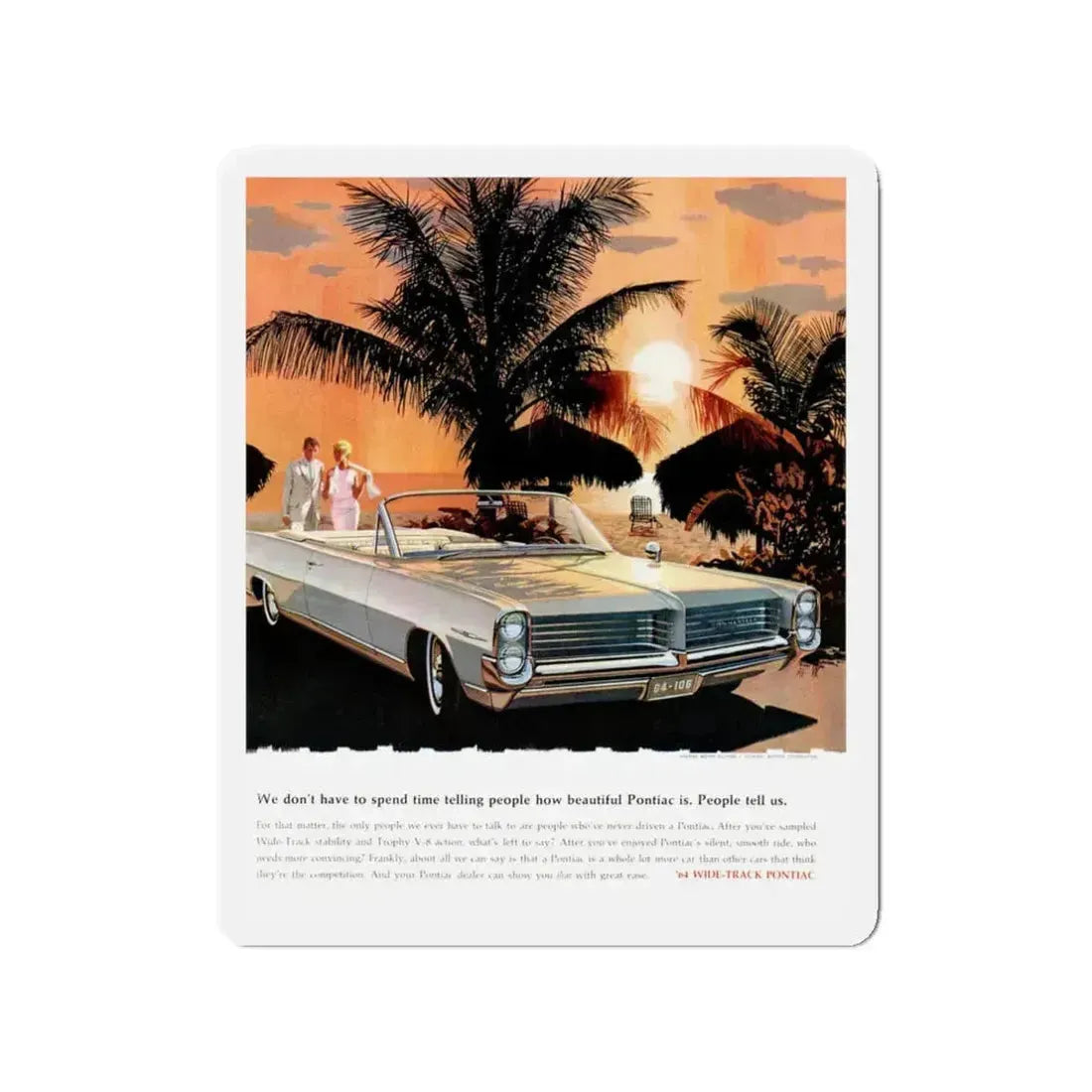 1964 Pontiac ad (Magazine Illustration) Refrigerator Magnet - The Sticker Space
