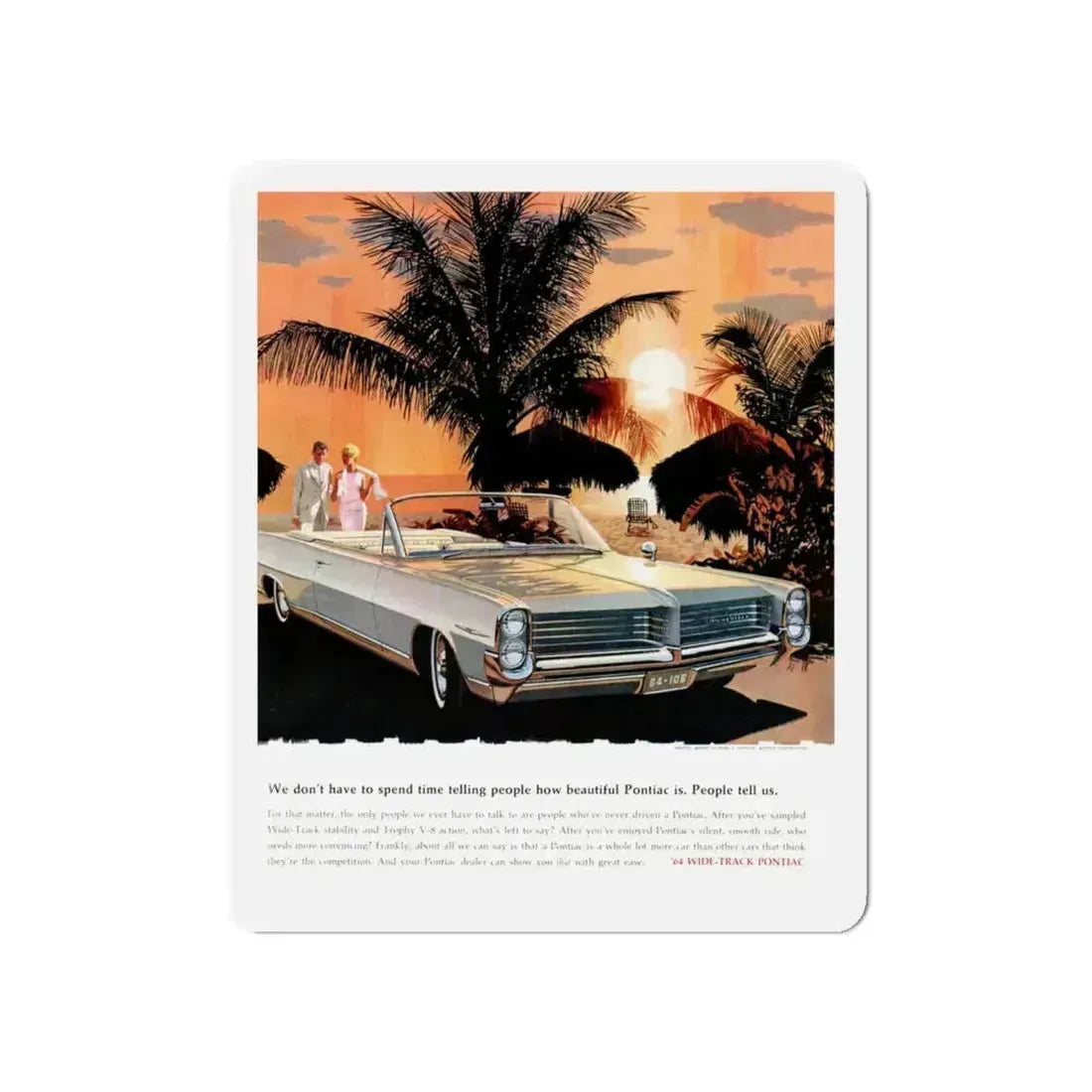 1964 Pontiac ad (Magazine Illustration) Refrigerator Magnet - The Sticker Space