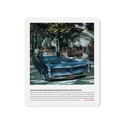 1964 Pontiac ad, This Week Magazine, May 16, 1964 (Magazine Illustration) Refrigerator Magnet 4 Inch - The Sticker Space