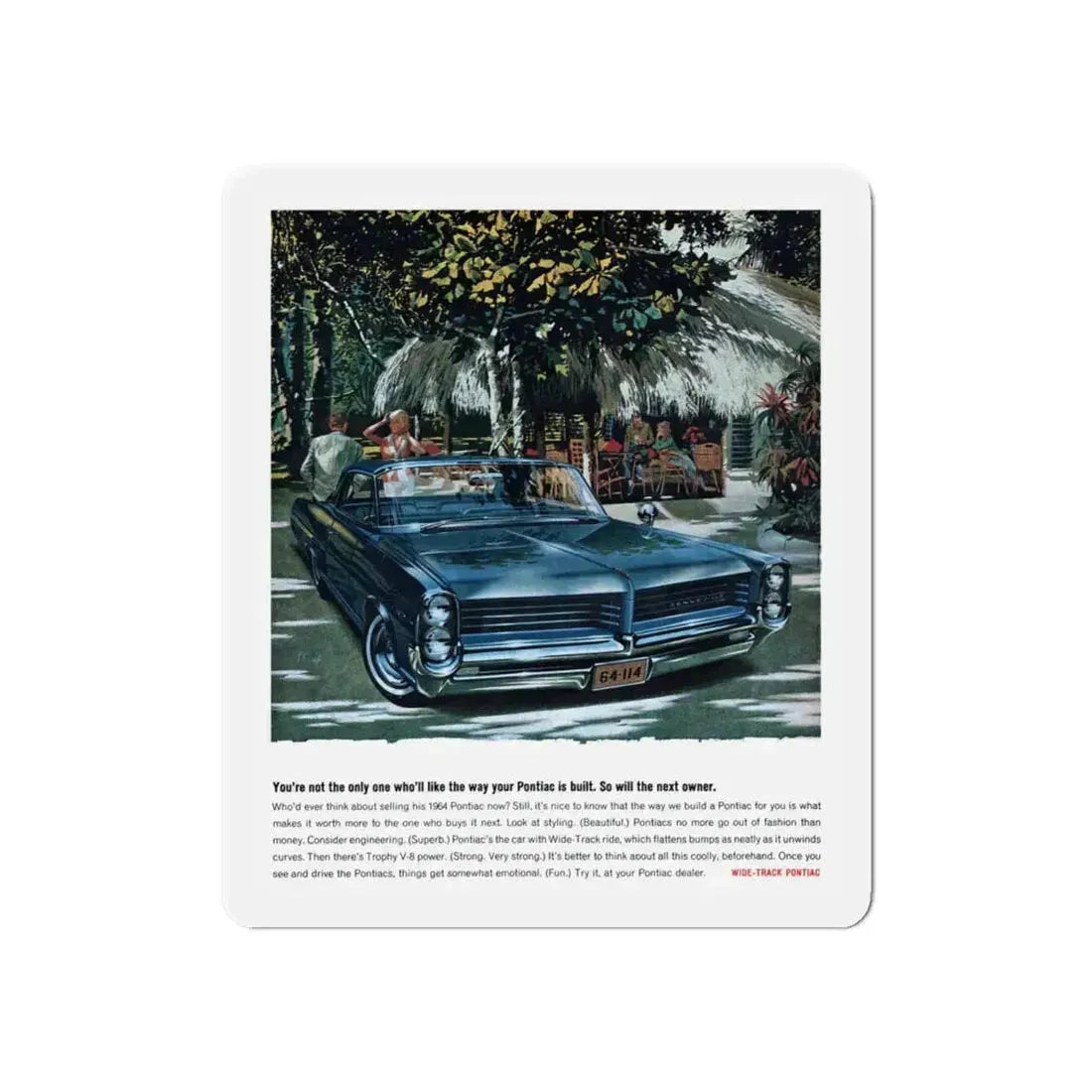1964 Pontiac ad, This Week Magazine, May 16, 1964 (Magazine Illustration) Refrigerator Magnet 6 Inch - The Sticker Space