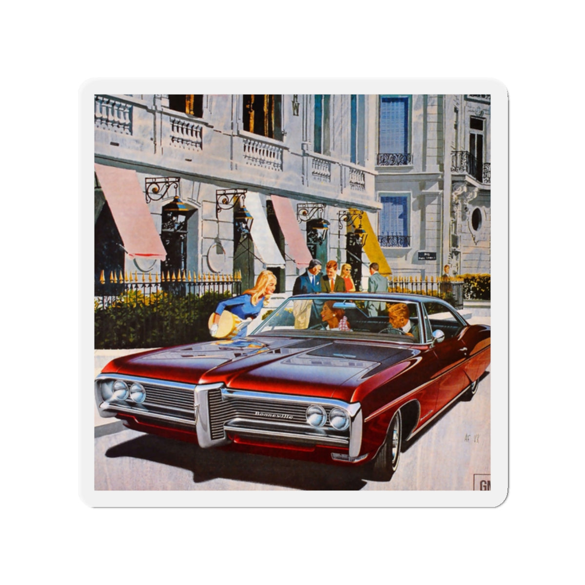 1967 Pontiac ad (Magazine Illustration) Refrigerator Magnet-2" x 2"-The Sticker Space