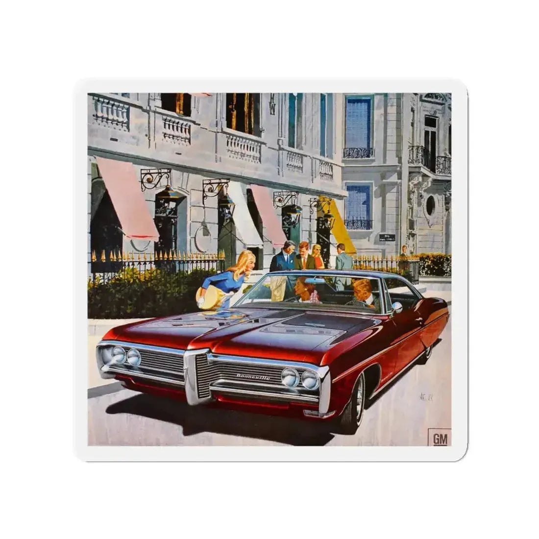 1967 Pontiac ad (Magazine Illustration) Refrigerator Magnet 3 Inch - The Sticker Space