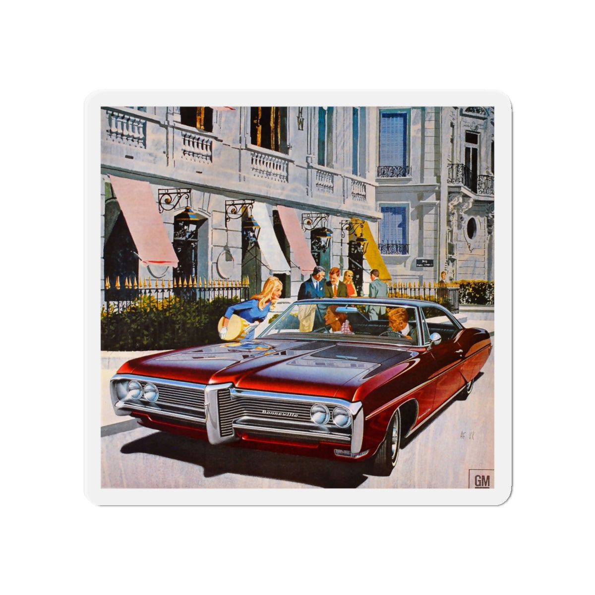 1967 Pontiac ad (Magazine Illustration) Refrigerator Magnet-4" x 4"-The Sticker Space