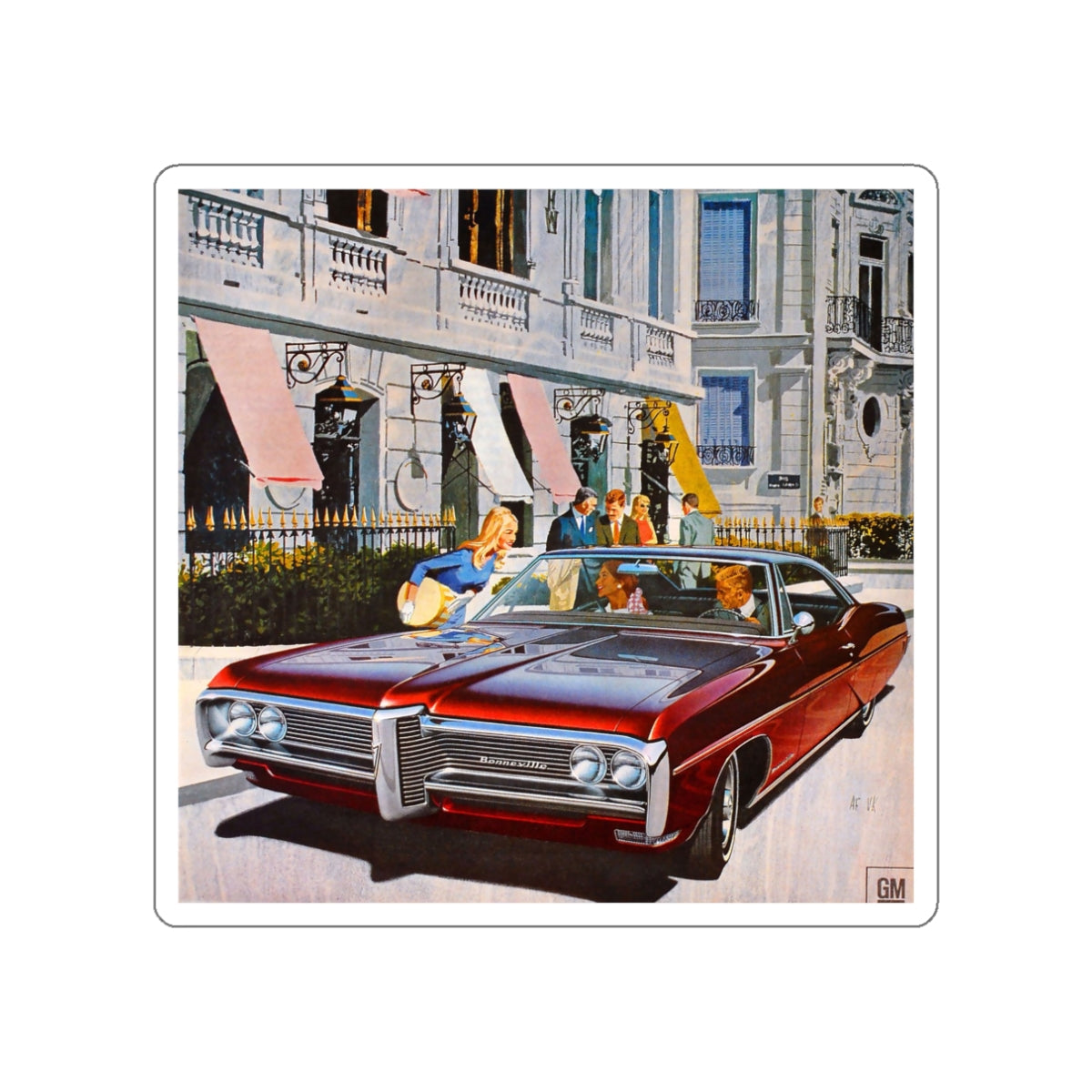 1967 Pontiac ad (Magazine Illustration) STICKER Vinyl Die-Cut Decal-White-The Sticker Space