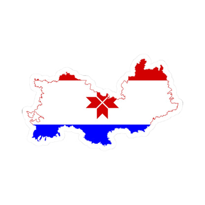 Flag-map of Mordovia (Russia) STICKER Vinyl Kiss-Cut Decal